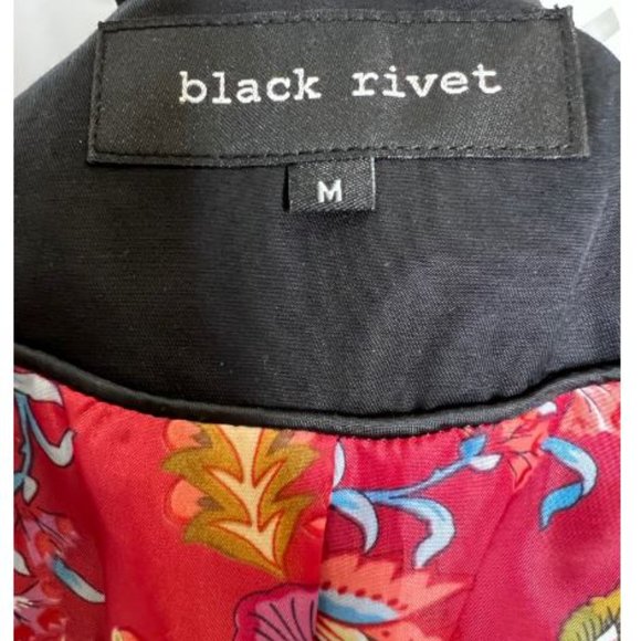 Black Rivet Womens Front Zip Trench Coat Belted Waist Long Sleeve Size M Black - Picture 5 of 5